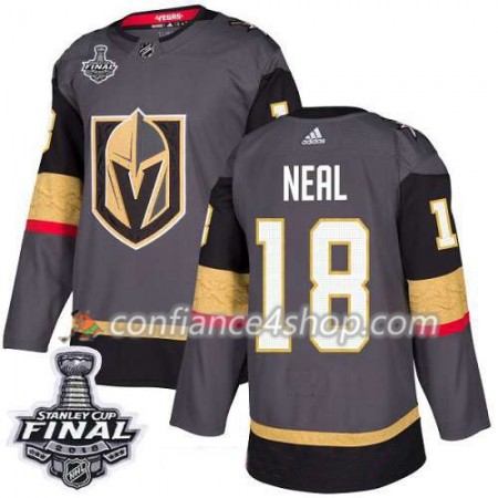 Adidas Maillot de Hockey Vegas Golden Knights James Neal 18 Gris 2018 Stanley Cup Final Patch Authentic - Homme